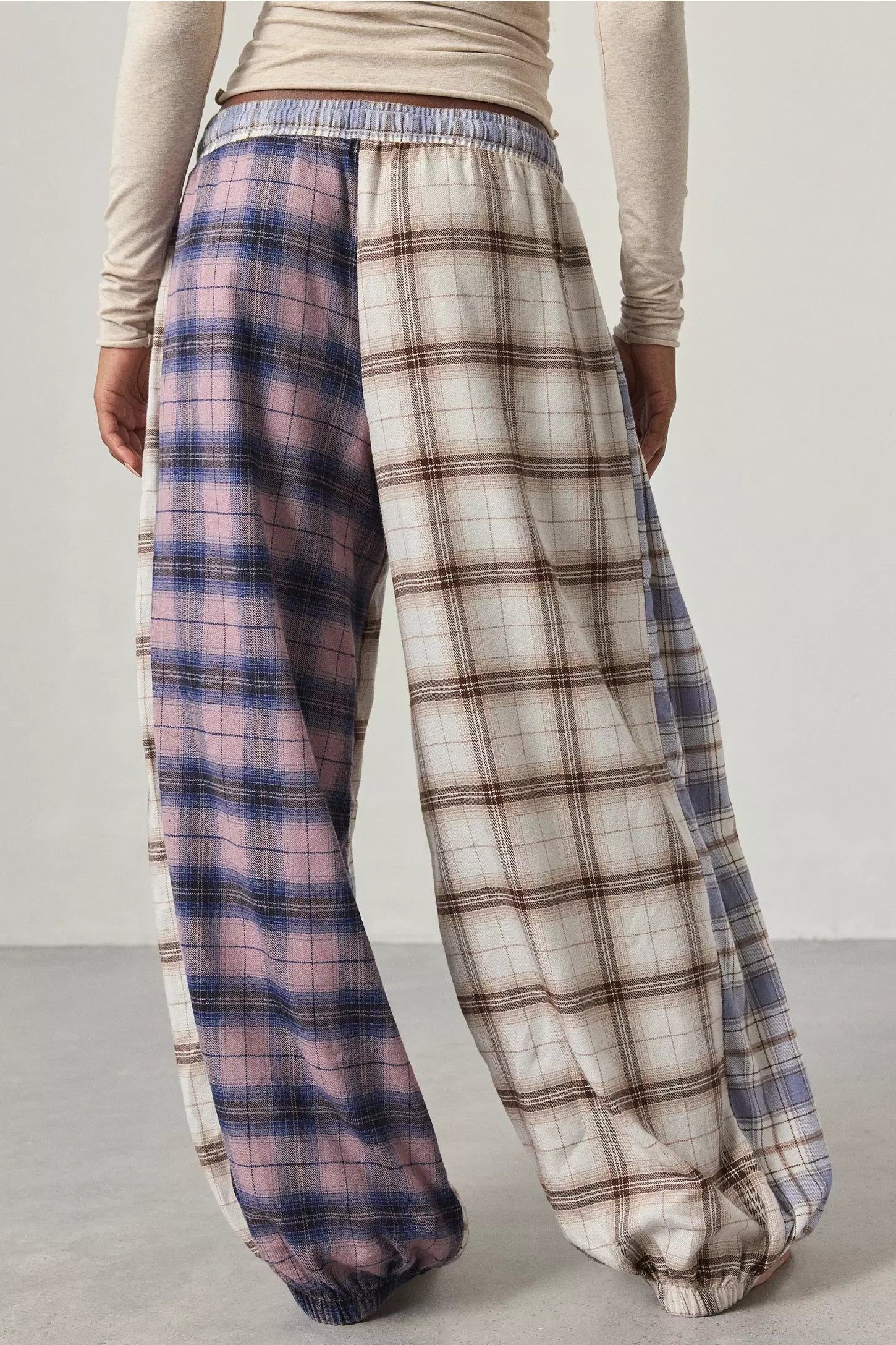 Aura Upcycled Flannel Lounge Joggers | Baggy Fit