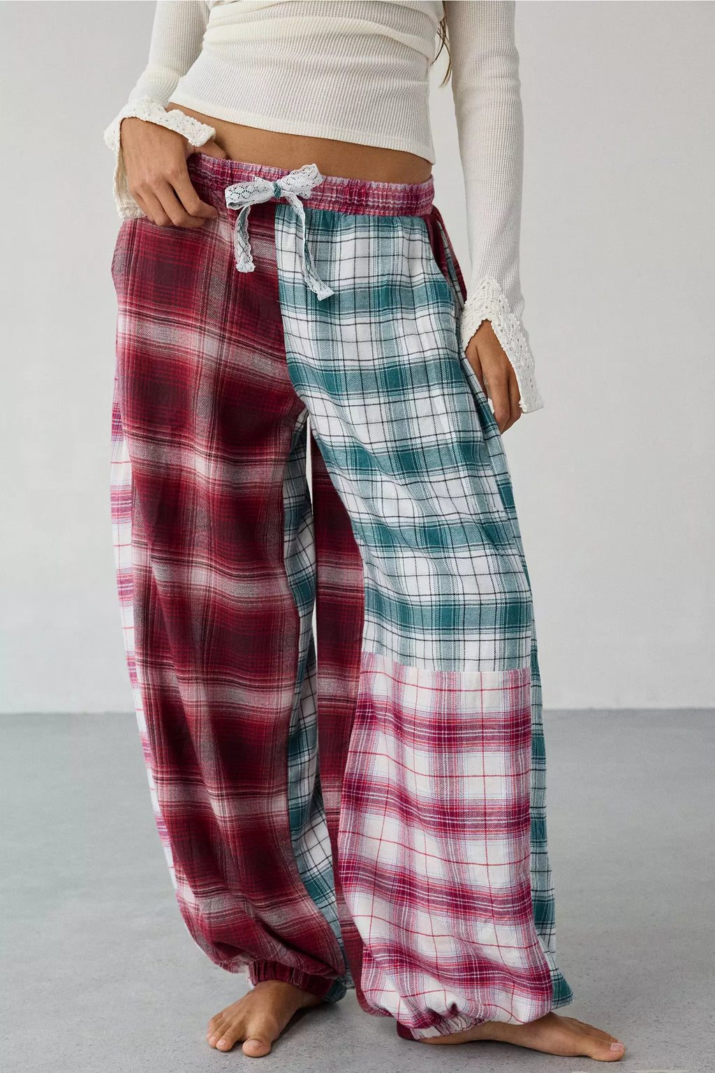 Kusho Upcycled Flannel Lounge Joggers | Baggy Fit