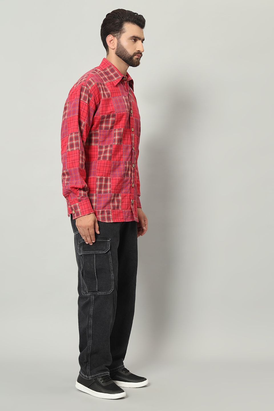 The Kashi Limited Edition Upcycled Patchwork Check Shirt | Loose-Fit Cotton