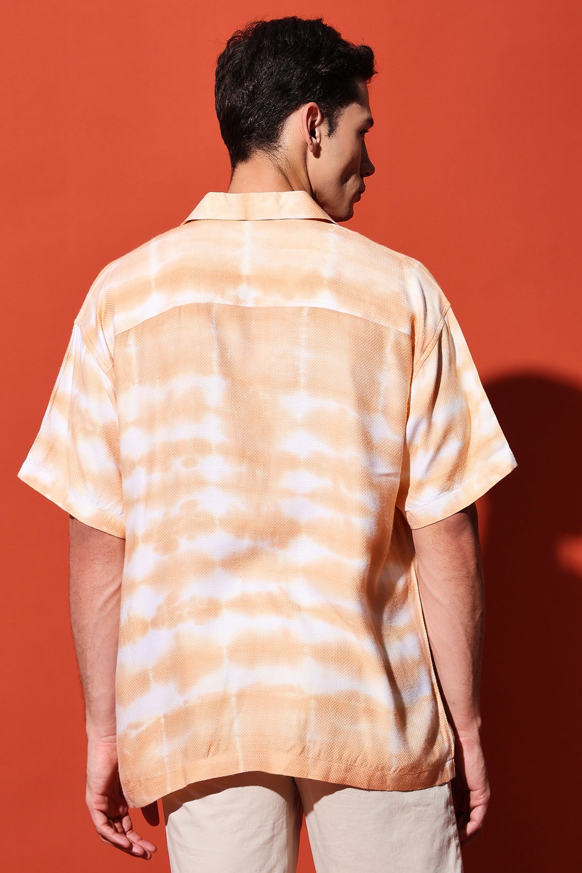 Sand Brown Snake Skin Jacquard Tie Dye Shirt RESÓRE BLANC