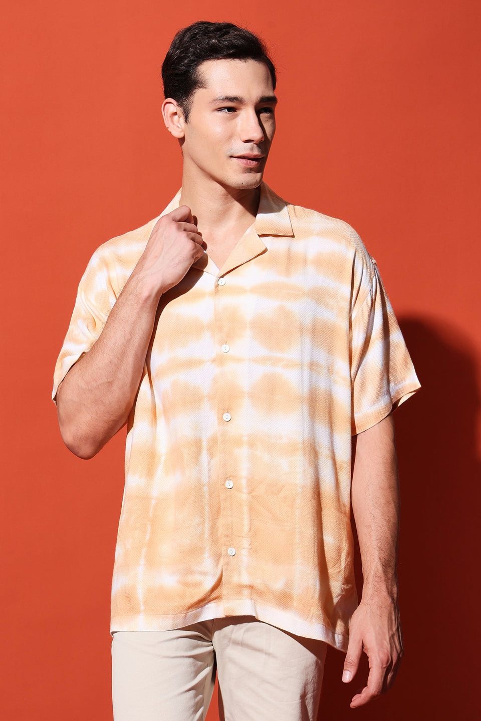 The Zayva Jacquard Cuban Shirt - Tie Dye