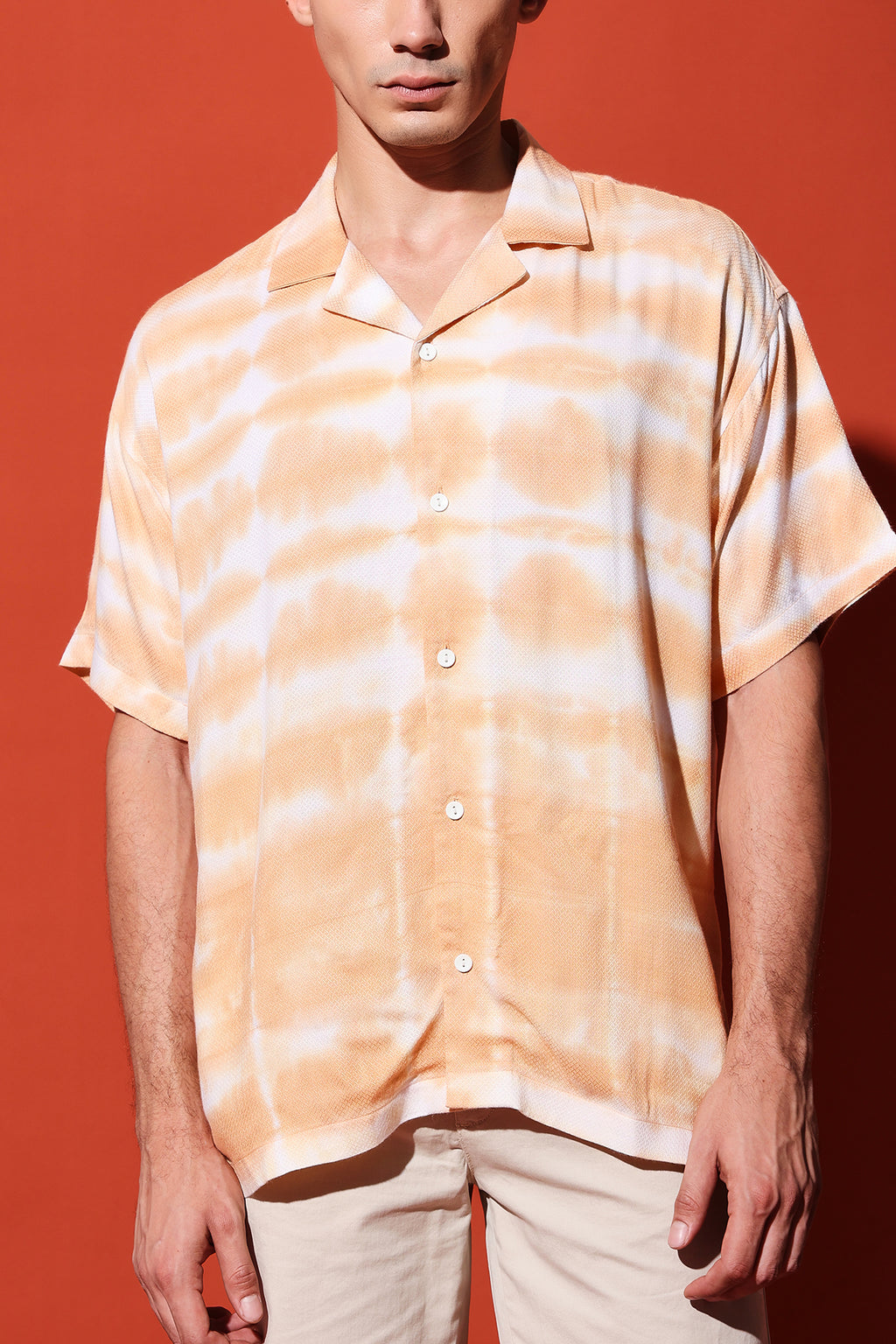 The Zayva Jacquard Cuban Shirt - Tie Dye