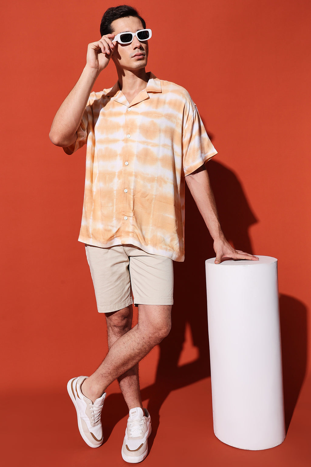 The Zayva Jacquard Cuban Shirt - Tie Dye