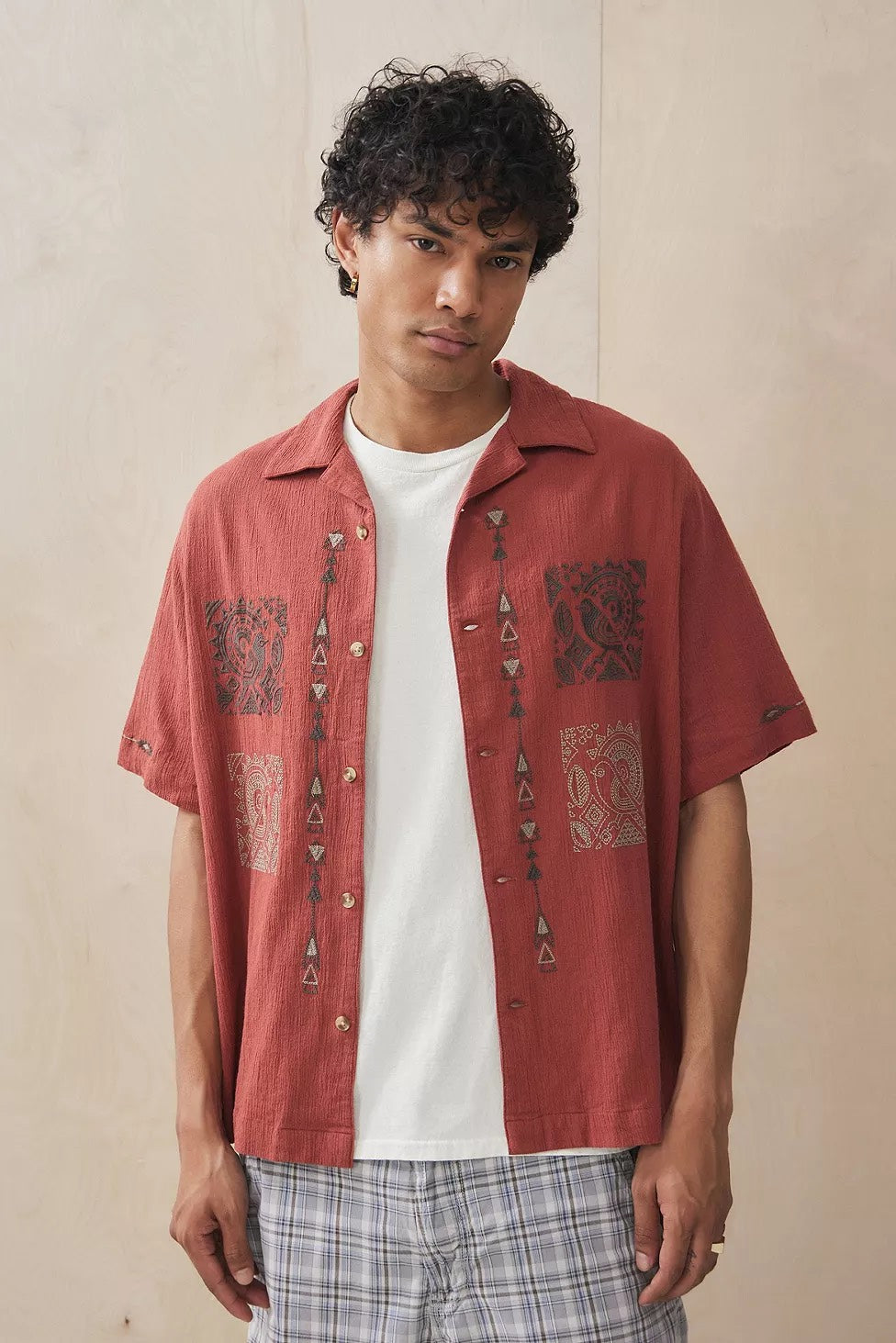 Four Panel Embroidered Cotton Gauze Shirt – RESÓRE BLANC RESORE BLANC